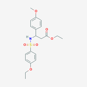 molecular formula C20H25NO6S B2532048 Ethyl 3-[(4-ethoxyphenyl)sulfonylamino]-3-(4-methoxyphenyl)propanoate CAS No. 681841-12-3