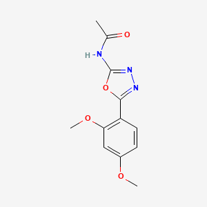 molecular formula C12H13N3O4 B2532057 N-[5-(2,4-dimethoxyphenyl)-1,3,4-oxadiazol-2-yl]acetamide CAS No. 19938-41-1