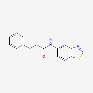 molecular formula C16H14N2OS B2532062 N-(1,3-benzothiazol-5-yl)-3-phenylpropanamide CAS No. 941877-62-9