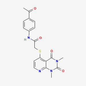 molecular formula C19H18N4O4S B2532076 N-(4-acetylphenyl)-2-({1,3-dimethyl-2,4-dioxo-1H,2H,3H,4H-pyrido[2,3-d]pyrimidin-5-yl}sulfanyl)acetamide CAS No. 899941-53-8