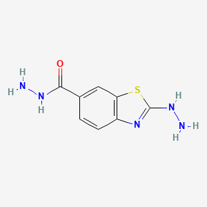 molecular formula C8H9N5OS B2532083 2-Hydrazino-1,3-benzothiazole-6-carbohydrazide CAS No. 924869-07-8