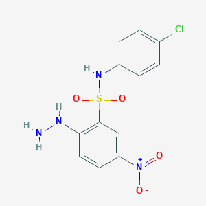 molecular formula C12H11ClN4O4S B2532108 N-(4-chlorophenyl)-2-hydrazinyl-5-nitrobenzene-1-sulfonamide CAS No. 328028-59-7