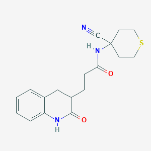 molecular formula C18H21N3O2S B2532113 N-(4-cyanothian-4-yl)-3-(2-oxo-1,2,3,4-tetrahydroquinolin-3-yl)propanamide CAS No. 1825529-37-0