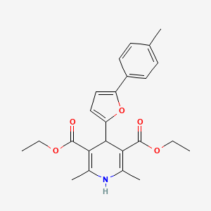 molecular formula C24H27NO5 B2532118 Diethyl 2,6-dimethyl-4-[5-(4-methylphenyl)-2-furyl]-1,4-dihydropyridine-3,5-dicarboxylate CAS No. 117210-75-0