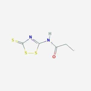 molecular formula C5H6N2OS3 B2532125 N-(3-thioxo-3H-1,2,4-dithiazol-5-yl)propanamide CAS No. 36289-45-9
