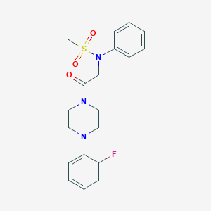 molecular formula C19H22FN3O3S B2532127 N-{2-[4-(2-fluorophenyl)piperazin-1-yl]-2-oxoethyl}-N-phenylmethanesulfonamide CAS No. 431985-74-9