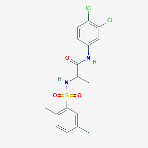 molecular formula C17H18Cl2N2O3S B2532134 N-(3,4-DICHLOROPHENYL)-2-(2,5-DIMETHYLBENZENESULFONAMIDO)PROPANAMIDE CAS No. 1009251-83-5