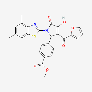 molecular formula C26H20N2O6S B2532175 methyl 4-[1-(4,6-dimethyl-1,3-benzothiazol-2-yl)-3-(furan-2-carbonyl)-4-hydroxy-5-oxo-2,5-dihydro-1H-pyrrol-2-yl]benzoate CAS No. 514194-81-1