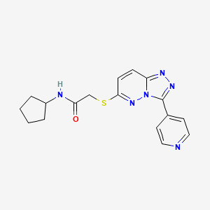 molecular formula C17H18N6OS B2532181 N-cyclopentyl-2-{[3-(pyridin-4-yl)-[1,2,4]triazolo[4,3-b]pyridazin-6-yl]sulfanyl}acetamide CAS No. 868969-98-6