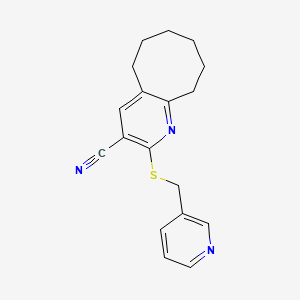 2-(Pyridin-3-ylmethylsulfanyl)-5,6,7,8,9,10-hexahydrocycloocta[b]pyridine-3-carbonitrile