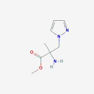 molecular formula C8H13N3O2 B2532248 methyl 2-amino-2-methyl-3-(1H-pyrazol-1-yl)propanoate CAS No. 1249064-44-5