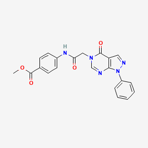 molecular formula C21H17N5O4 B2532251 methyl 4-(2-(4-oxo-1-phenyl-1H-pyrazolo[3,4-d]pyrimidin-5(4H)-yl)acetamido)benzoate CAS No. 750620-91-8