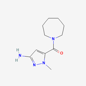 molecular formula C11H18N4O B2532268 5-(azepane-1-carbonyl)-1-methyl-1H-pyrazol-3-amine CAS No. 1894614-66-4