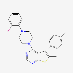 molecular formula C24H23FN4S B2532274 4-(4-(2-Fluorophenyl)piperazin-1-yl)-6-methyl-5-(p-tolyl)thieno[2,3-d]pyrimidine CAS No. 670271-02-0