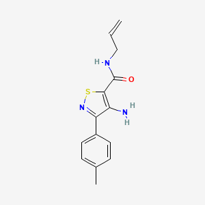 molecular formula C14H15N3OS B2532279 N-allyl-4-amino-3-(p-tolyl)isothiazole-5-carboxamide CAS No. 1286697-18-4