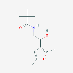 molecular formula C13H21NO3 B2532327 N-[2-(2,5-dimethylfuran-3-yl)-2-hydroxyethyl]-2,2-dimethylpropanamide CAS No. 2320955-55-1