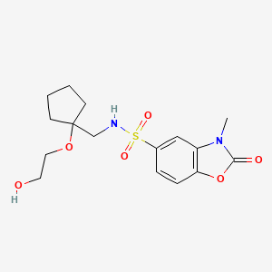 molecular formula C16H22N2O6S B2532454 N-((1-(2-hydroxyethoxy)cyclopentyl)methyl)-3-methyl-2-oxo-2,3-dihydrobenzo[d]oxazole-5-sulfonamide CAS No. 2194846-94-9