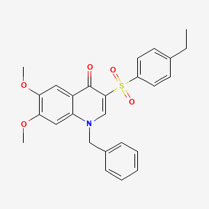 molecular formula C26H25NO5S B2532470 1-benzyl-3-(4-ethylbenzenesulfonyl)-6,7-dimethoxy-1,4-dihydroquinolin-4-one CAS No. 899213-44-6