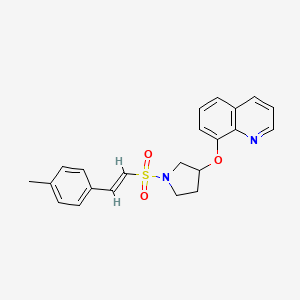 (E)-8-((1-((4-methylstyryl)sulfonyl)pyrrolidin-3-yl)oxy)quinoline