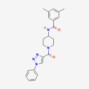 3,5-dimethyl-N-(1-(1-phenyl-1H-1,2,3-triazole-4-carbonyl)piperidin-4-yl)benzamide