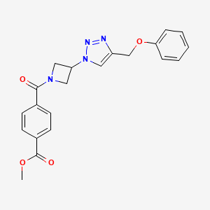 methyl 4-(3-(4-(phenoxymethyl)-1H-1,2,3-triazol-1-yl)azetidine-1-carbonyl)benzoate