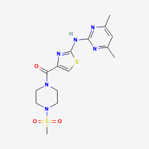 (2-((4,6-Dimethylpyrimidin-2-yl)amino)thiazol-4-yl)(4-(methylsulfonyl)piperazin-1-yl)methanone