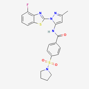N-(1-(4-fluorobenzo[d]thiazol-2-yl)-3-methyl-1H-pyrazol-5-yl)-4-(pyrrolidin-1-ylsulfonyl)benzamide