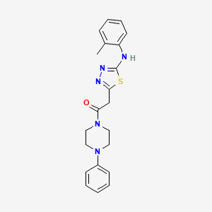 1-(4-Phenylpiperazin-1-yl)-2-(5-(o-tolylamino)-1,3,4-thiadiazol-2-yl)ethanone