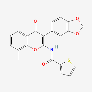 molecular formula C22H15NO5S B2532561 N-[3-(2H-1,3-benzodioxol-5-yl)-8-methyl-4-oxo-4H-chromen-2-yl]thiophene-2-carboxamide CAS No. 883960-42-7