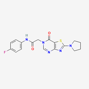 N-(4-fluorophenyl)-2-(7-oxo-2-(pyrrolidin-1-yl)thiazolo[4,5-d]pyrimidin-6(7H)-yl)acetamide