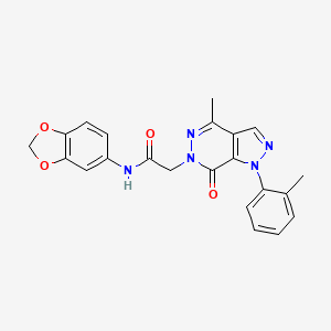 N-(benzo[d][1,3]dioxol-5-yl)-2-(4-methyl-7-oxo-1-(o-tolyl)-1H-pyrazolo[3,4-d]pyridazin-6(7H)-yl)acetamide