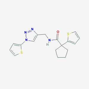 1-(thiophen-2-yl)-N-((1-(thiophen-2-yl)-1H-1,2,3-triazol-4-yl)methyl)cyclopentanecarboxamide