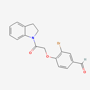 B2532637 3-Bromo-4-[2-(2,3-dihydroindol-1-yl)-2-oxoethoxy]benzaldehyde CAS No. 869473-05-2