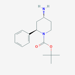 molecular formula C16H24N2O2 B2532684 rac-tert-butyl(2R,4R)-4-amino-2-phenylpiperidine-1-carboxylate,trans CAS No. 2380684-62-6