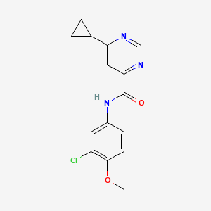 B2532705 N-(3-Chloro-4-methoxyphenyl)-6-cyclopropylpyrimidine-4-carboxamide CAS No. 2415518-87-3