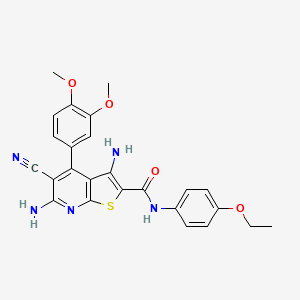 3,6-diamino-5-cyano-4-(3,4-dimethoxyphenyl)-N-(4-ethoxyphenyl)thieno[2,3-b]pyridine-2-carboxamide