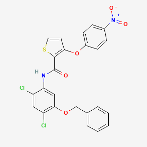 molecular formula C24H16Cl2N2O5S B2532708 N-(5-(Benzyloxy)-2,4-dichlorophenyl)-3-(4-nitrophenoxy)-2-thiophenecarboxamide CAS No. 339015-27-9