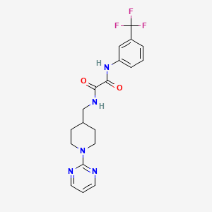 molecular formula C19H20F3N5O2 B2532712 N-{[1-(pyrimidin-2-yl)piperidin-4-yl]methyl}-N'-[3-(trifluoromethyl)phenyl]ethanediamide CAS No. 1234809-14-3