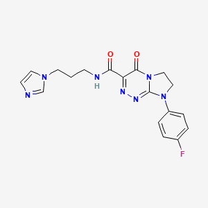 N-(3-(1H-imidazol-1-yl)propyl)-8-(4-fluorophenyl)-4-oxo-4,6,7,8-tetrahydroimidazo[2,1-c][1,2,4]triazine-3-carboxamide