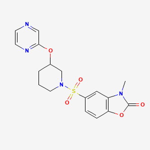 3-methyl-5-((3-(pyrazin-2-yloxy)piperidin-1-yl)sulfonyl)benzo[d]oxazol-2(3H)-one