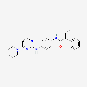 molecular formula C26H31N5O B2532785 N-(4-((4-methyl-6-(piperidin-1-yl)pyrimidin-2-yl)amino)phenyl)-2-phenylbutanamide CAS No. 946268-60-6