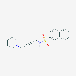 molecular formula C19H22N2O2S B2532791 N-(4-(piperidin-1-yl)but-2-yn-1-yl)naphthalene-2-sulfonamide CAS No. 1396815-32-9