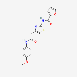 molecular formula C18H17N3O4S B2532796 N-(4-{[(4-ethoxyphenyl)carbamoyl]methyl}-1,3-thiazol-2-yl)furan-2-carboxamide CAS No. 923179-03-7