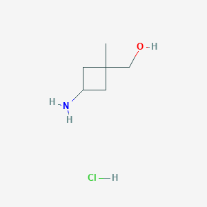 molecular formula C6H14ClNO B2532809 cis-(3-Amino-1-methyl-cyclobutyl)methanol;hydrochloride CAS No. 2377032-18-1