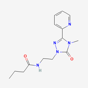 molecular formula C14H19N5O2 B2532831 N-(2-(4-methyl-5-oxo-3-(pyridin-2-yl)-4,5-dihydro-1H-1,2,4-triazol-1-yl)ethyl)butyramide CAS No. 1208973-59-4