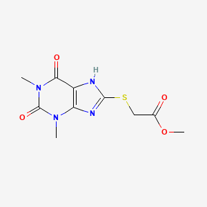 molecular formula C10H12N4O4S B2532841 methyl 2-((1,3-dimethyl-2,6-dioxo-2,3,6,9-tetrahydro-1H-purin-8-yl)thio)acetate CAS No. 82331-14-4