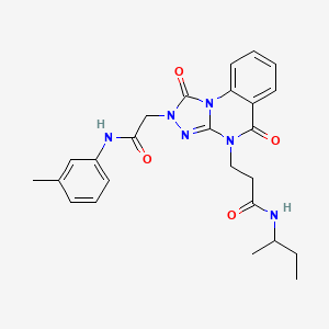 molecular formula C25H28N6O4 B2532847 N-(butan-2-yl)-3-(2-{[(3-methylphenyl)carbamoyl]methyl}-1,5-dioxo-1H,2H,4H,5H-[1,2,4]triazolo[4,3-a]quinazolin-4-yl)propanamide CAS No. 1242903-32-7