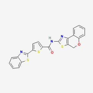 molecular formula C22H13N3O2S3 B2532896 5-(1,3-benzothiazol-2-yl)-N-{4H-chromeno[4,3-d][1,3]thiazol-2-yl}thiophene-2-carboxamide CAS No. 888411-20-9