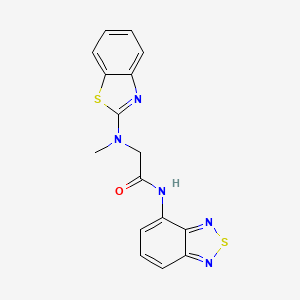 molecular formula C16H13N5OS2 B2532905 N-(2,1,3-benzothiadiazol-4-yl)-2-[(1,3-benzothiazol-2-yl)(methyl)amino]acetamide CAS No. 1351662-25-3