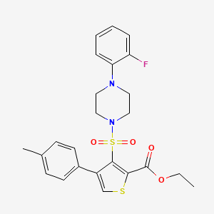 molecular formula C24H25FN2O4S2 B2532919 Ethyl 3-{[4-(2-fluorophenyl)piperazin-1-yl]sulfonyl}-4-(4-methylphenyl)thiophene-2-carboxylate CAS No. 946269-00-7